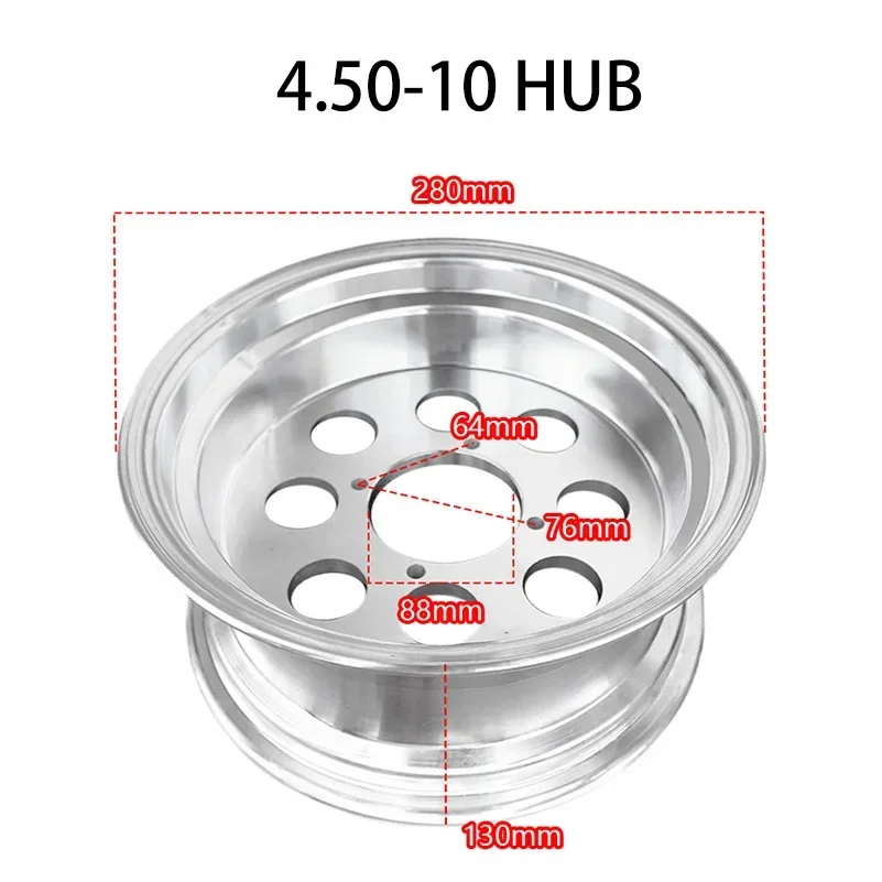 wheel rim 2.50-10 2.75-10 3.00-10 3.50-10 4.50-10 aluminum alloy hub Scooter scooter electric tire round front  balance car