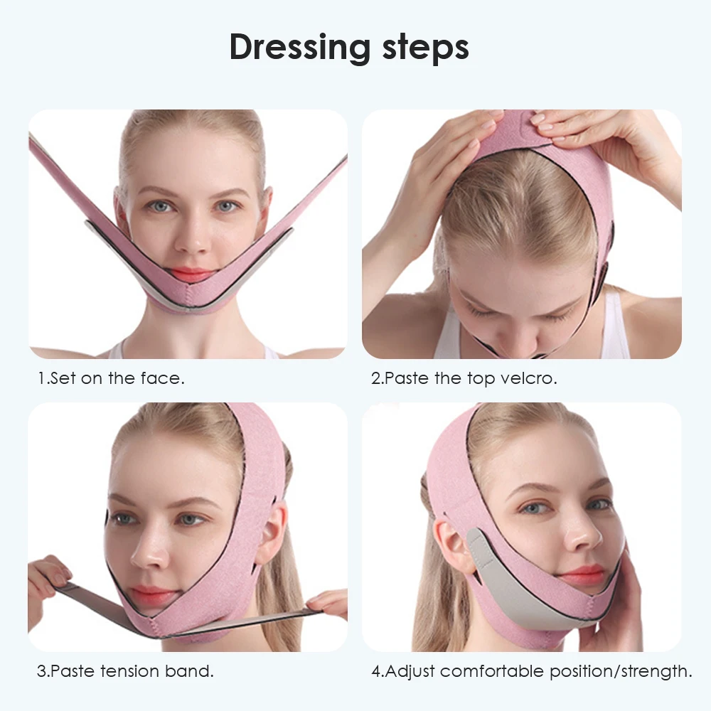 EMS Face Slimming Bandage V Line Face Shaper Women Chin Cheek Lift Up Belt Facial Massager Strap Face Skin Care Tools Beauty