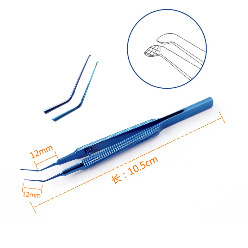 

Titanium Capsulorhexis Forceps Ophthalmic tweezer Curved 108mm ophthalmic Eye instrument