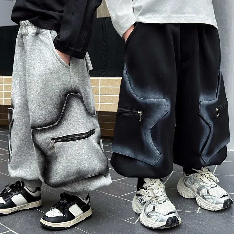 Cotton Boys Harem Pants Kids Elastic Waist Joggers Children Casual Trousers 2-11 Years Fashion Street Style Boys Pants