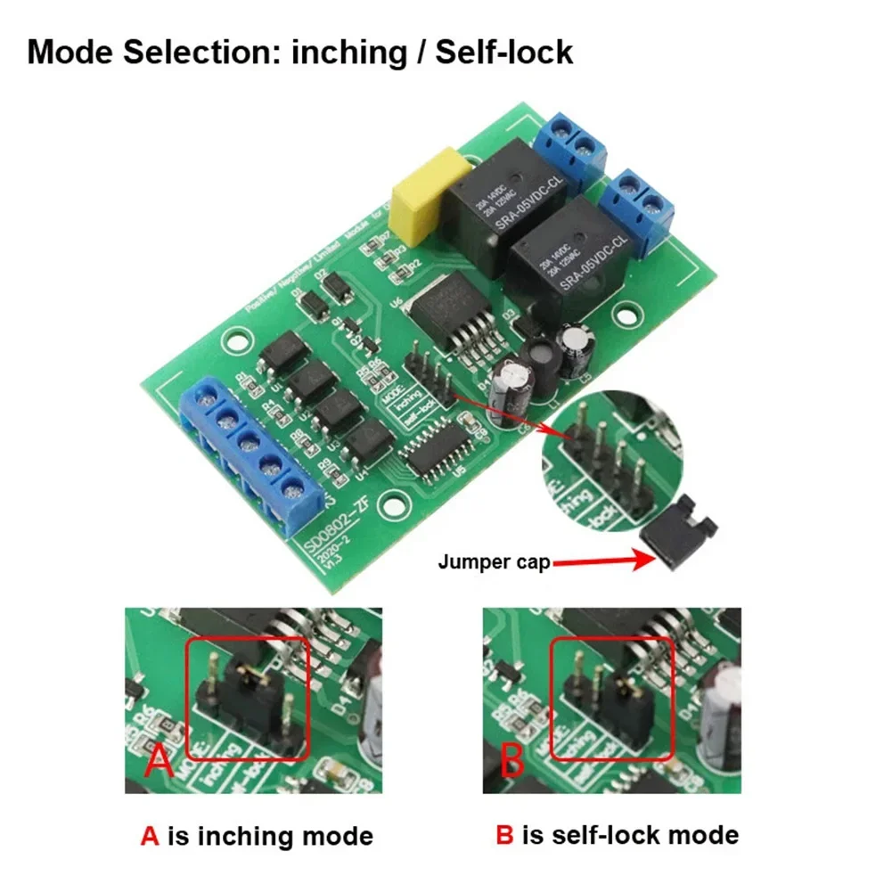 DC-Motorsteuerung 5V 12V 24V Vorwärts-Rückwärts-Relais-Treibermodul mit Endschalter für Linearantrieb Hebeautomatik