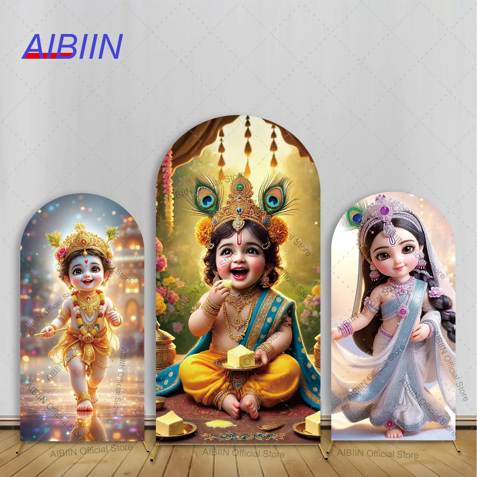 

Фон для детского душа, арка, чехол, индуизм, Кришна и Редха, павлиньи перья, фон для декора вечеринки, торта на день рождения для девочек