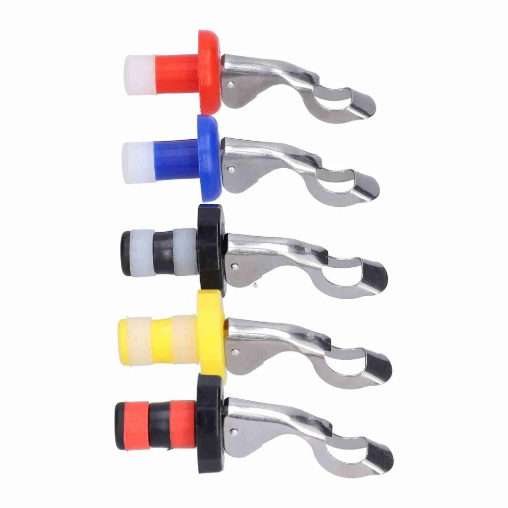 5pcs Silicone Wine Bottle Plug Manual Reusable Beverage Bottle Cork Expanding Plug Airtight Seal Vacuum Wine Stopper Champagne view 4