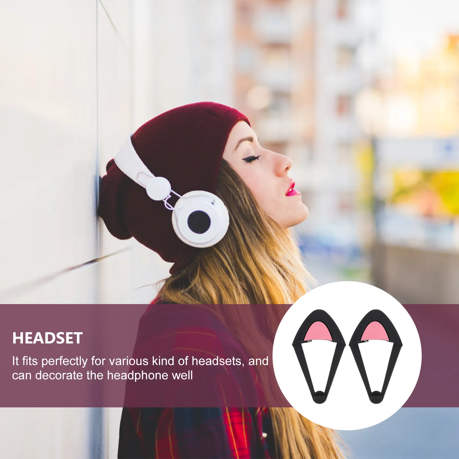 

Cat Ear Headphone Decorations Silica Gel Accessories Unique Design Fits Various Headphones Portable Audio Devices
