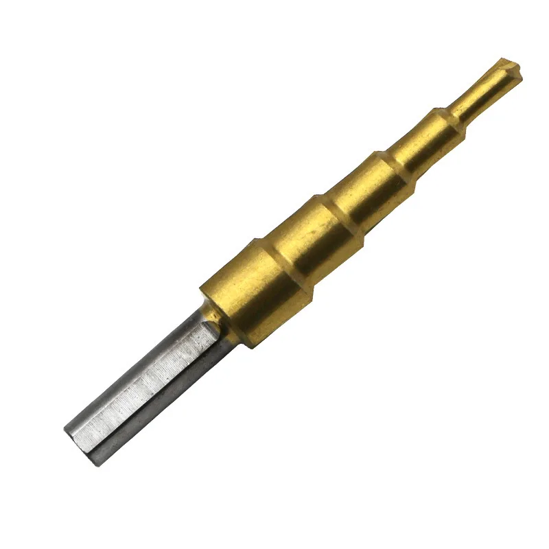 Triangular straight groove shank step drilling 4-12 pagoda bit step drilling open reamer pv plate iron plate aluminum plate dril