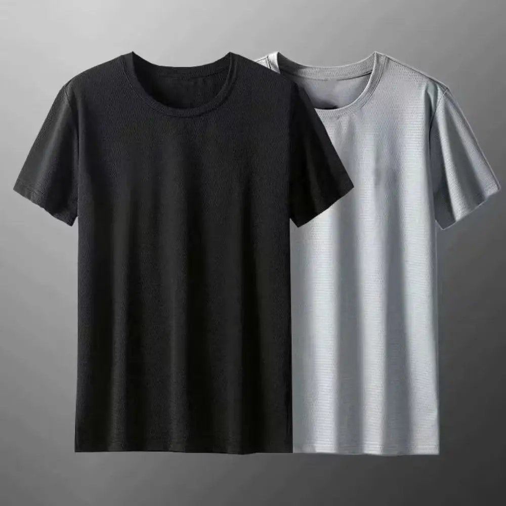 

Fashion Round Neck Quick Dry T Shirts Thin Large Size Short Sleeve T-shirt Bottoming Shirt Loose Basic T-shirt for Men All-match