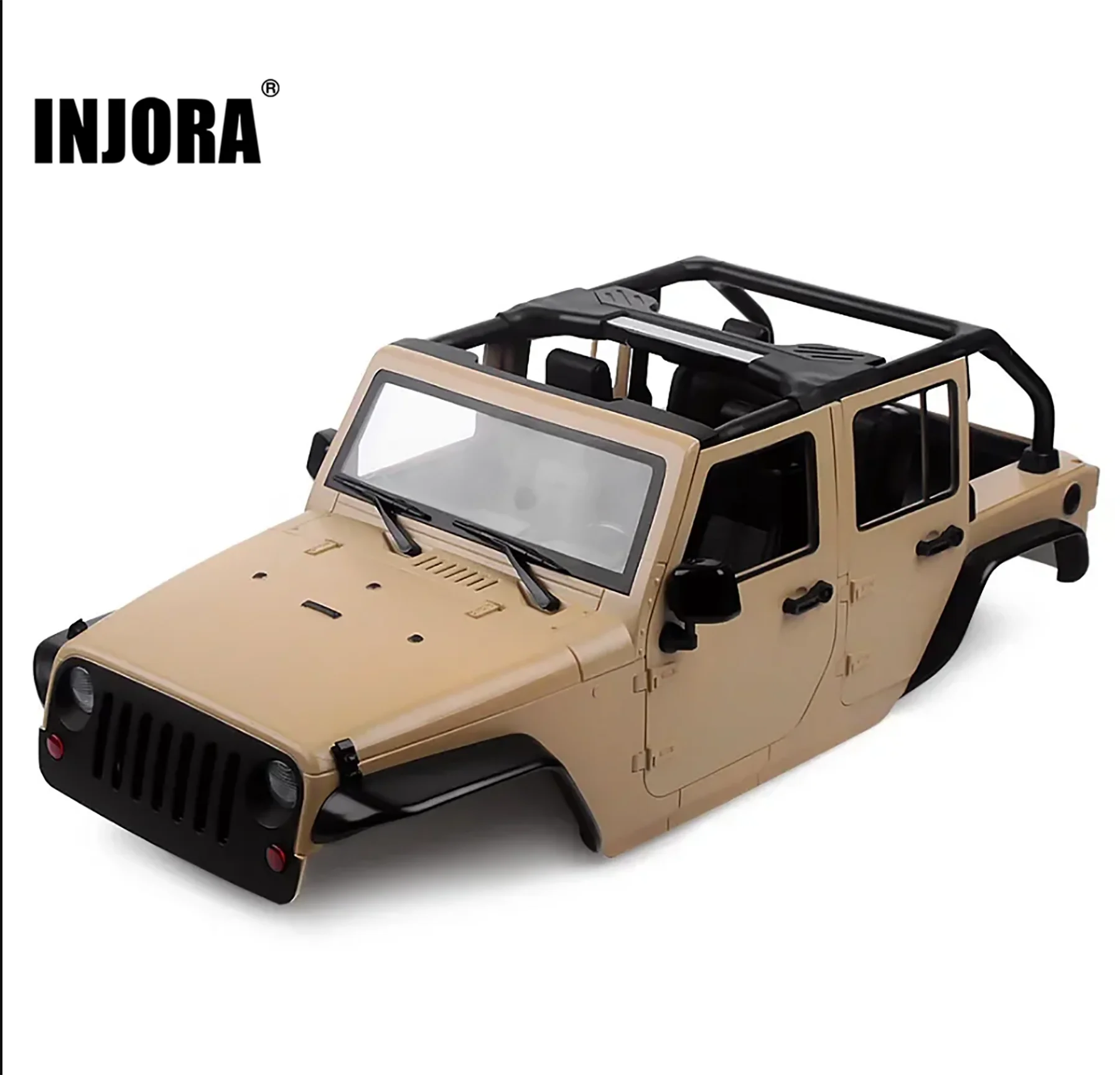 

INJORA Unassembled Kit 313mm Wheelbase Convertible Open Car Body Shell for 1/10 RC Crawler Axial SCX10 90046 Jeep Wrangler