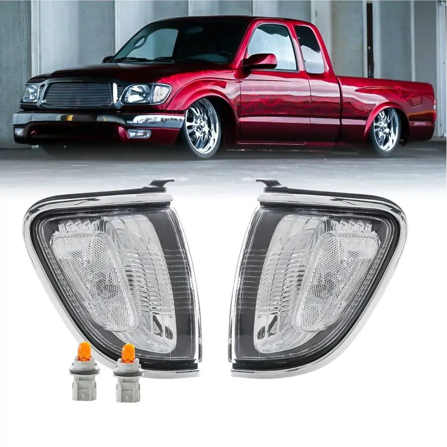 

Комплект хромированных угловых фонарей DEPO 0104 с указателями поворота, совместимый с Toyota Tacoma Pickup Truck 2001-2004 годов выпуска, все модели