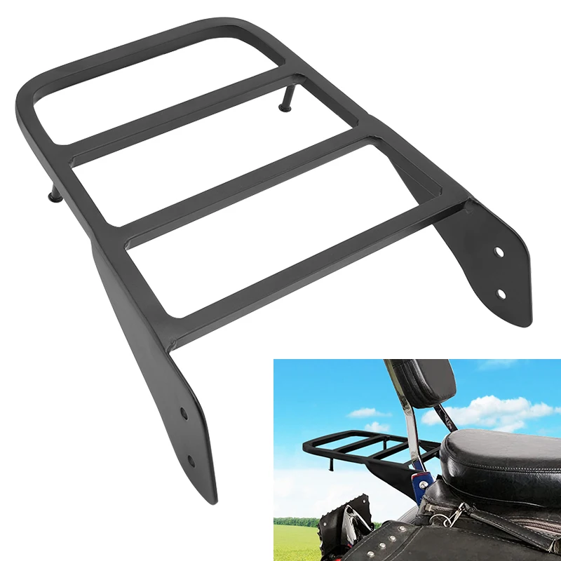 

Black Motorcycle Luggage Rack Steel Backrest Sissy Bar Accessories For Yamaha V-Star 400 650 1100 Dragstar 400 650 XVS 1100