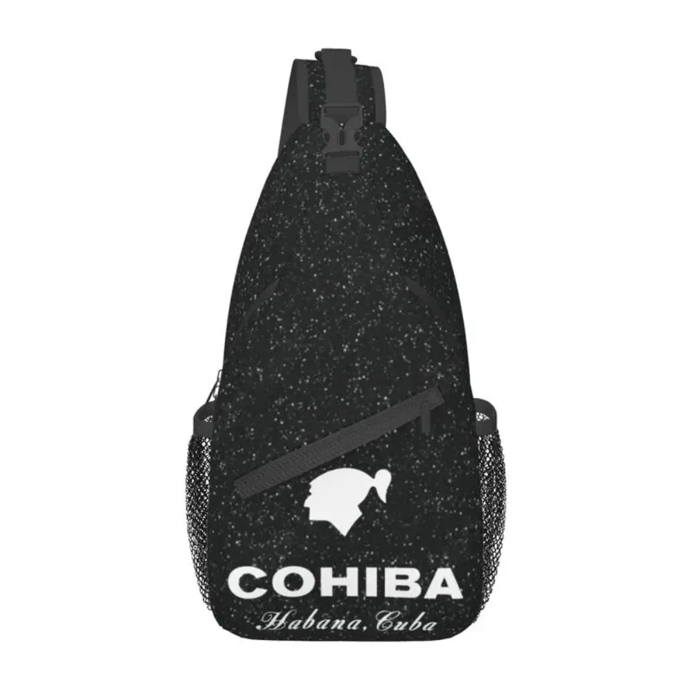 Casual Cuban Cohiba Cigars Crossbody Sling Backpack Men Shoulder Chest Bags for Camping Biking