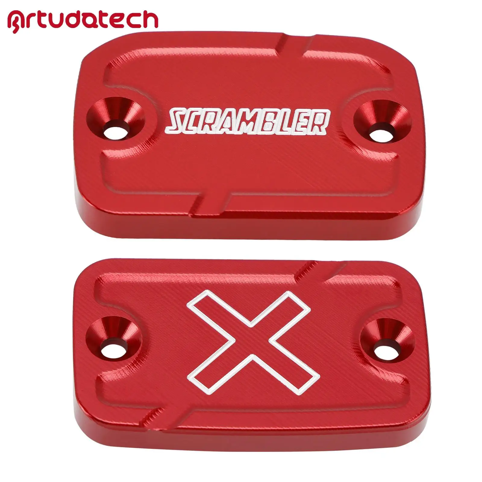 

Red Brake Clutch Fluid Tank Caps for Ducati DesertX Scrambler 800 1100 2015+