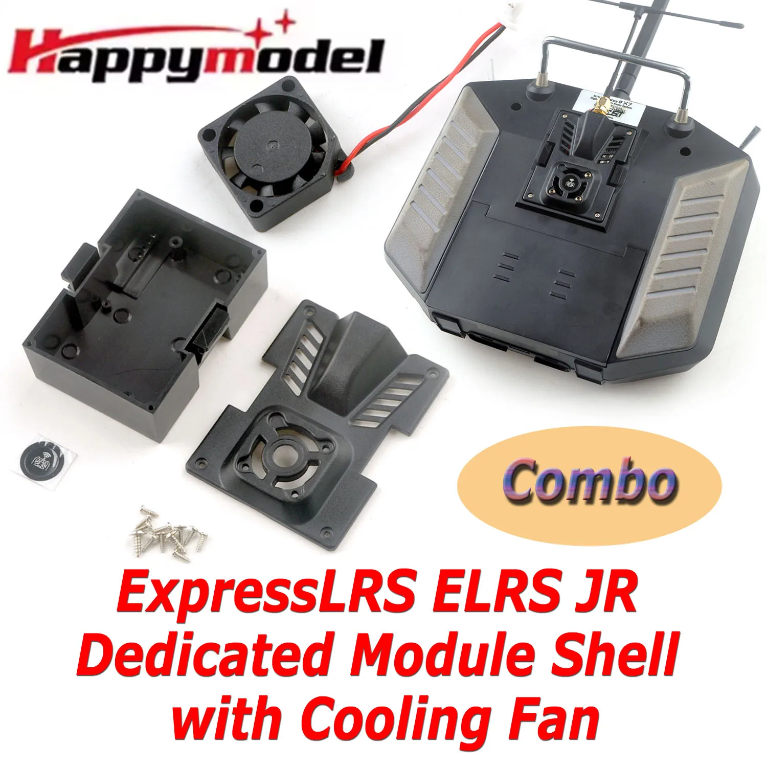 H​appyModel Cooling Fan with New Version Molding JR Dedicated Mobule Shell for ES24TX/ES24TX PRO/ES900TX/ES915TX Radio System