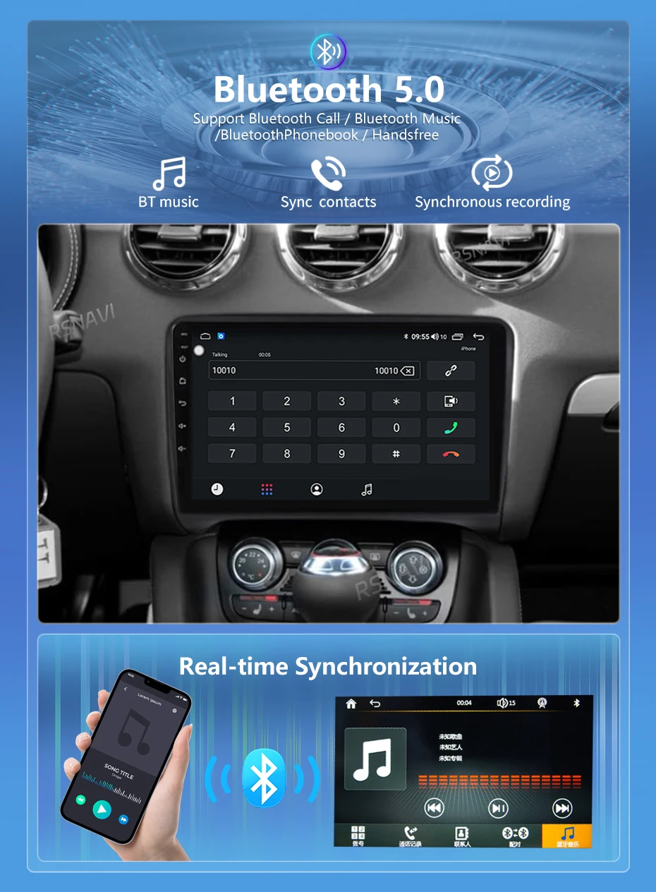 Android 16 Für Audi TT 2 8J 2006-2014 2K QLED Android Autoradio Multimedia-Videoplayer GPS AI-Sprachsteuerung CarPlay Haupteinheit 4G Stereo – Detail 11