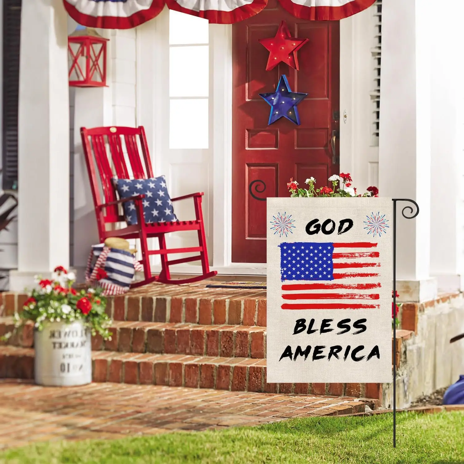 Patriotic God Bless America Garden Flag 4th of July 12