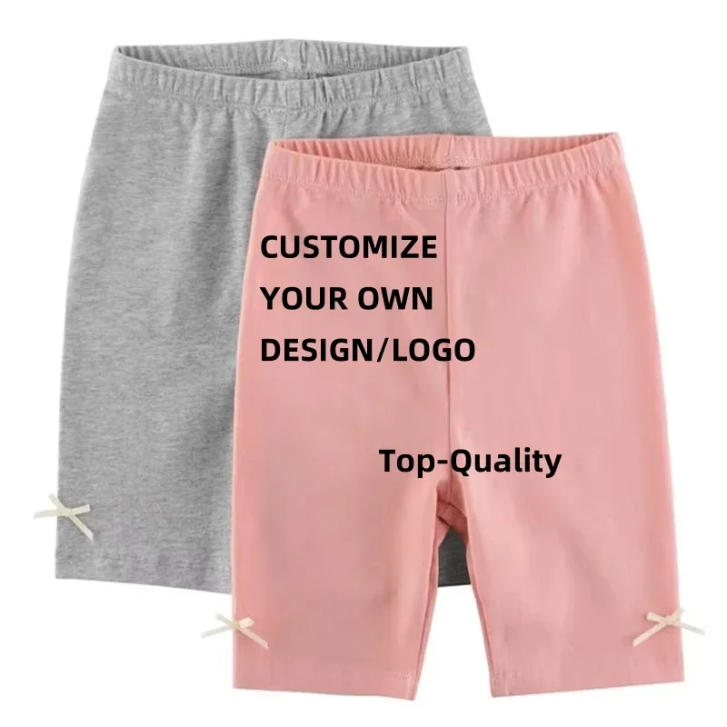 Summer Kids Girls Shorts Cotton Underwear Short Pants Sweet Bowknot Comfortable Stretchy Safety Panties DIY Custom LOGO Image