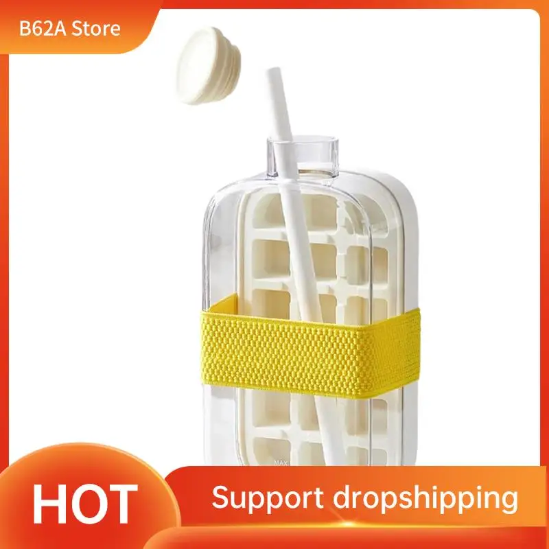 

B62A Бутылка для ледяной воды с соломинкой Бутылка для воды «два в одном» Портативный силиконовый лоток для замороженного льда Портативная бутылка для воды 800 мл