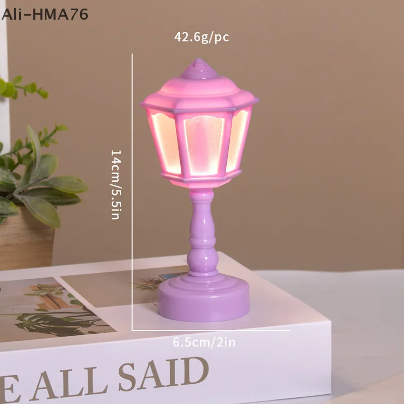 

1Pc 1:12 Dollhouse Miniature Plastic Table Lamp Night Light Model Toy Doll House Decoration Home Furniture Accessories