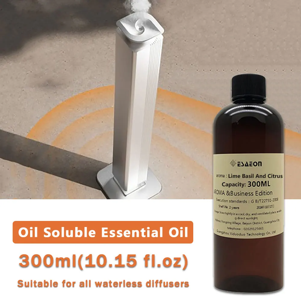 ESAEON 300ml (10.15 fl.oz) Lime Basil And Citrus Essential Oils - Diffuser Supplement Liquid HotelDiffuser Replenish Perfume Oil