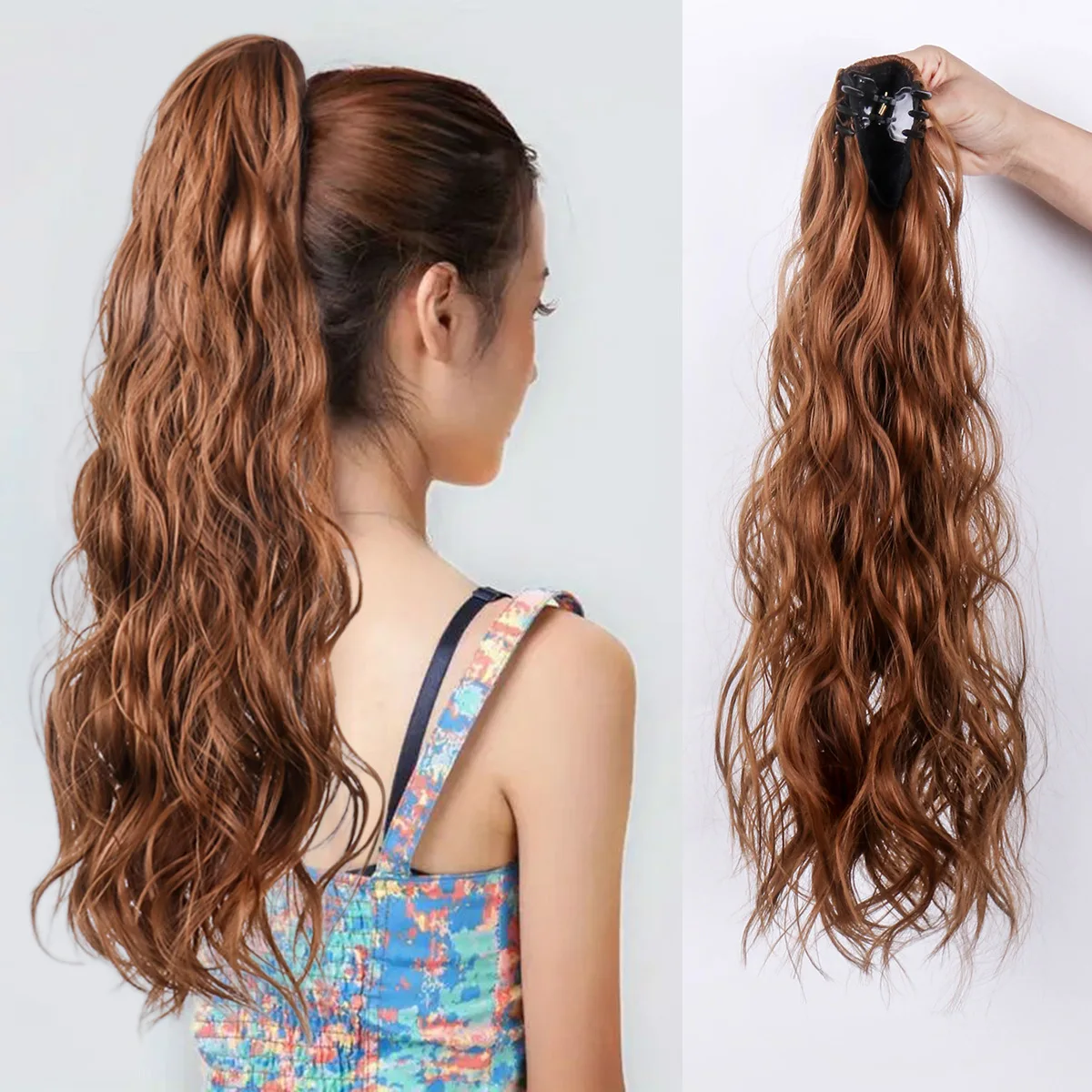 

Ladies Synthetic Fashion Wig, European and American Women's Long Curly Ponytail, Invisible Clip Ponytail Hair Accessory