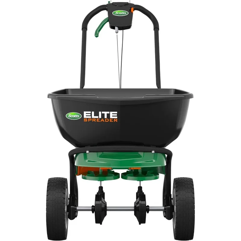 

Scotts Elite Spreader for Grass Seed, Fertilizer, Salt, Ice Melt, Durable Push Spreader Holds up to 20,000 sq.ft. Product