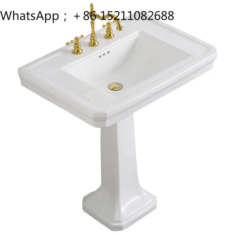 SCY simple large column washbasin retro ceramic hand washbasin floor-to-ceiling bathroom set