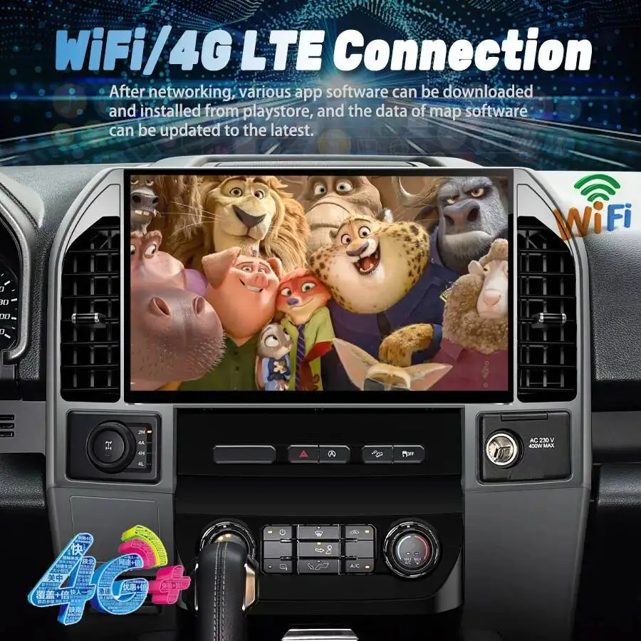 For Ford Raptor F150 2015-2019 14.6" Android Car Radio Carplay Stereo Auto Audio Screen Multimedia Video Player GPS Navigation