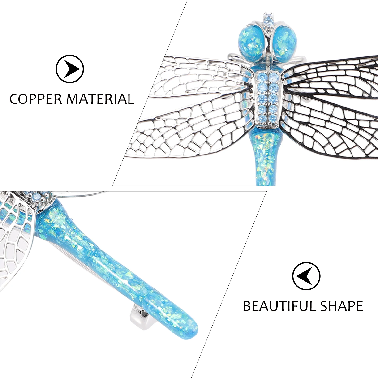 

Dragonfly Brooch Accessories Zircon Gemstone Pin for Women Clothes Hat Shoes Sash Gift Fashion Jewelry Brooches