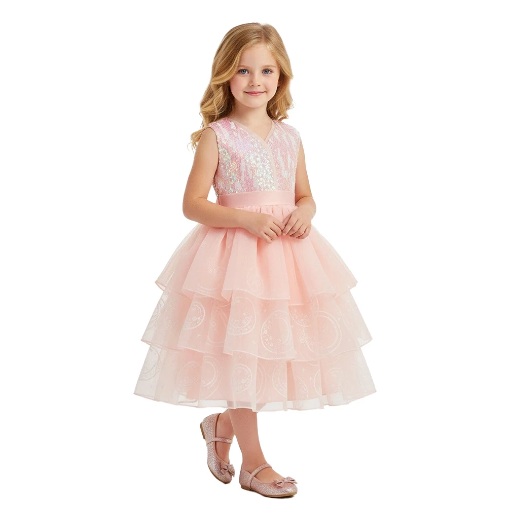 فستان Glinda فساتين الأميرة بدون أكمام ترتر تول توتو فستان متعدد الطبقات منتفخ تنورة عيد الميلاد والهالوين وحفلات أعياد الميلاد