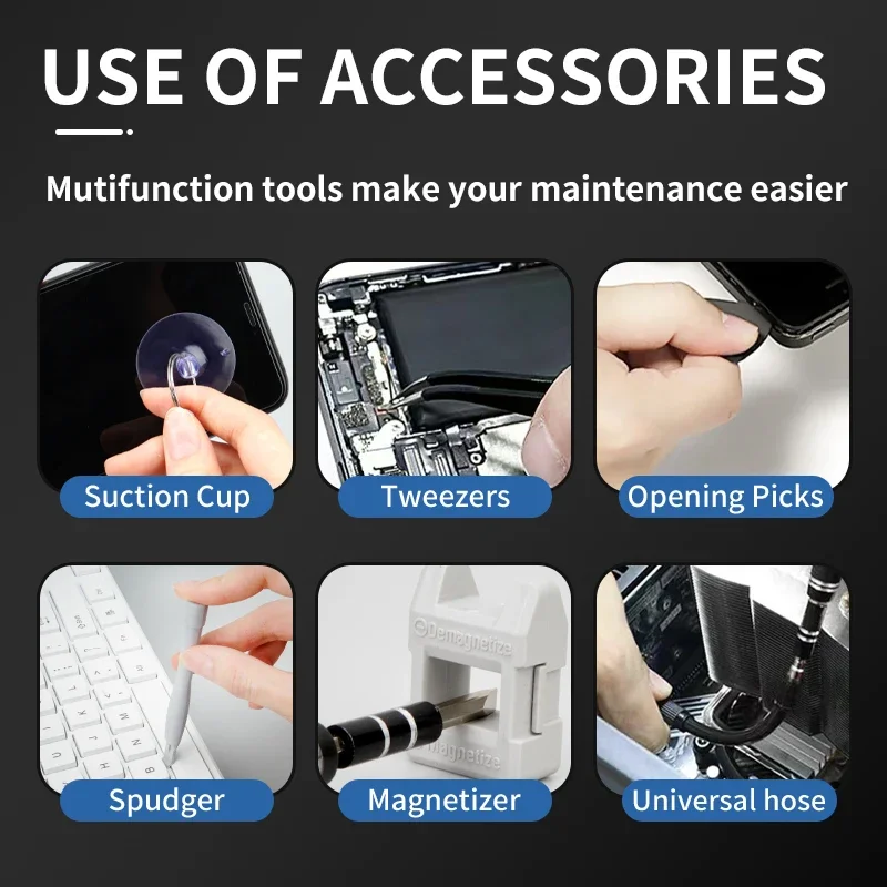 116 في 1 طقم مفك برغي المغناطيسي توركس فيليبس عرافة لقمة ثقب الثلاثي طبقة الوجه غطاء المحمولة مجموعة أدوات إصلاح #6