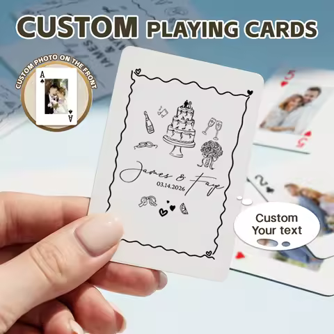 Custom Playing Cards of Photo Personalized Playing Cards of Double-Sided Customization A Deck of Playing Cards for Wedding