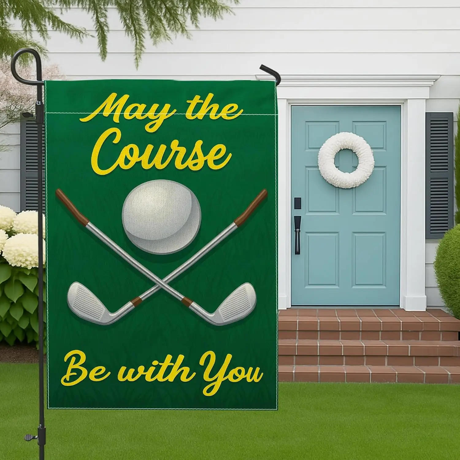Golf Ball Garden Flag, Sports Casual Golf Clubs Grass Summer Green Double Sided Burlap Decorative Outside Flags for Outdoor  AAM - view 4