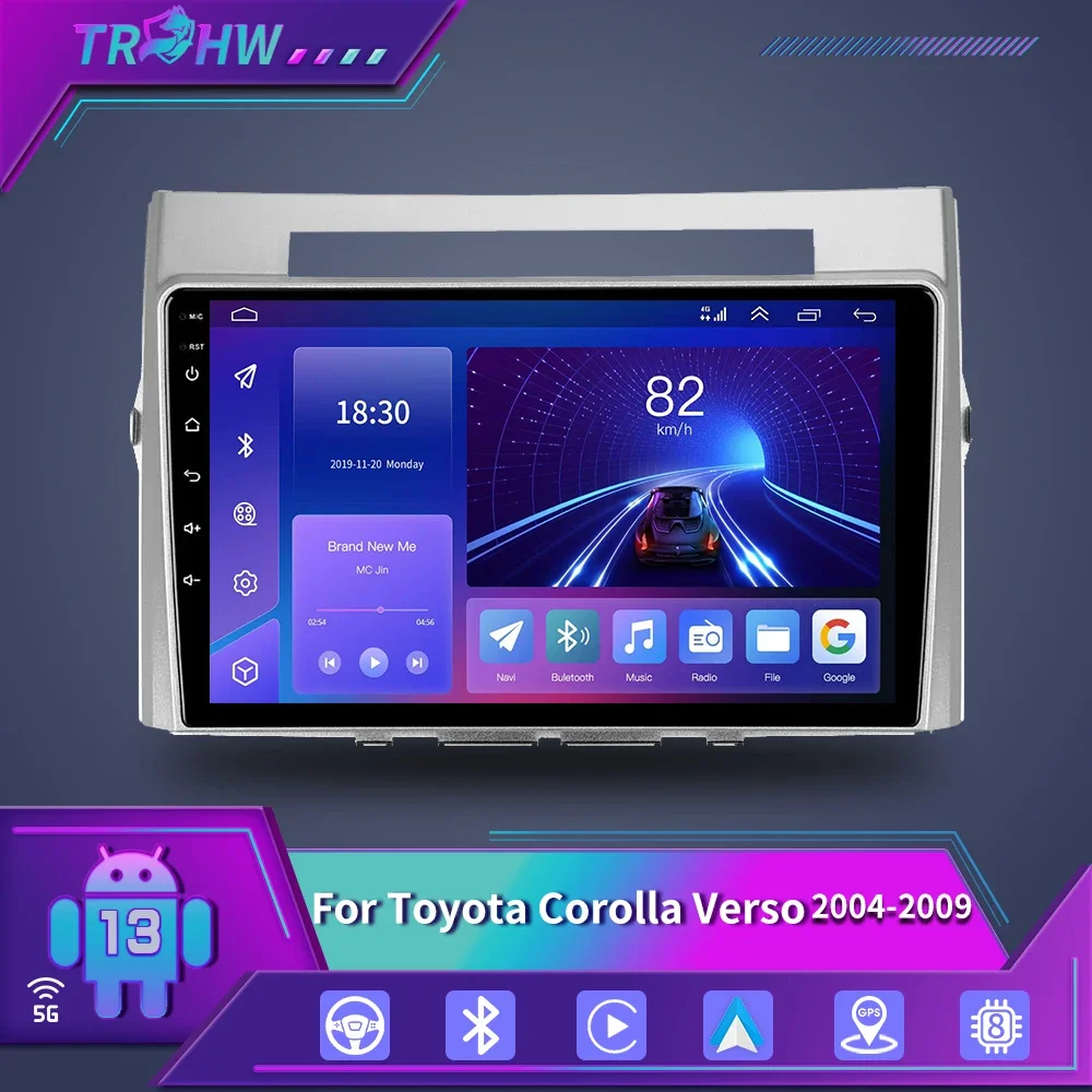 

For Toyota Corolla Verso AR10 2004-2009 Multimedia Video Player 2Din Carplay Stereo Headunit Audio Wifi 4G Android 13