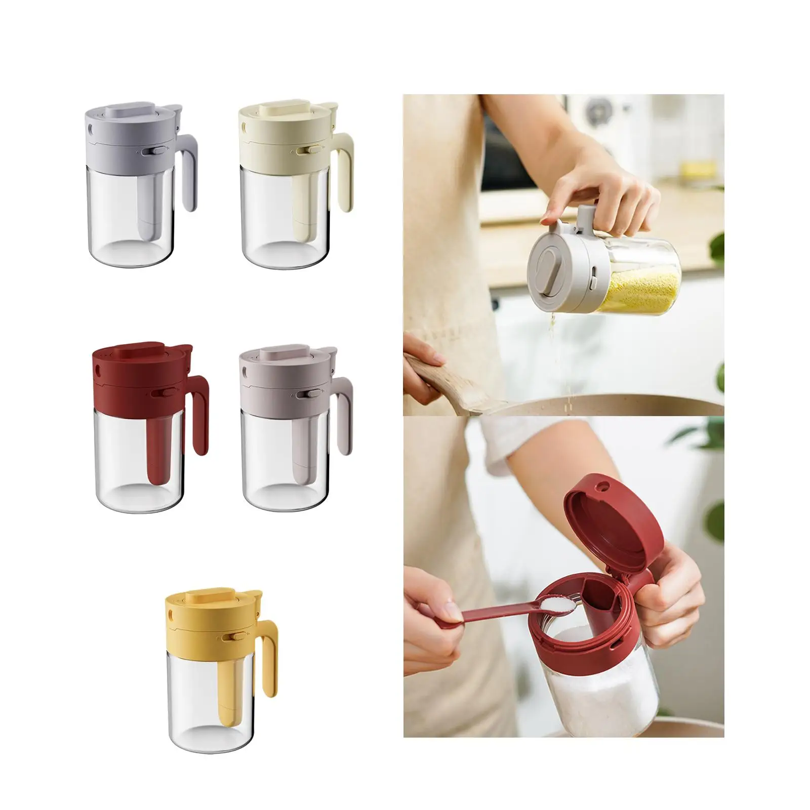 Spoon Separator Seasoning Canister Dust Proof Food Storage Multifunction