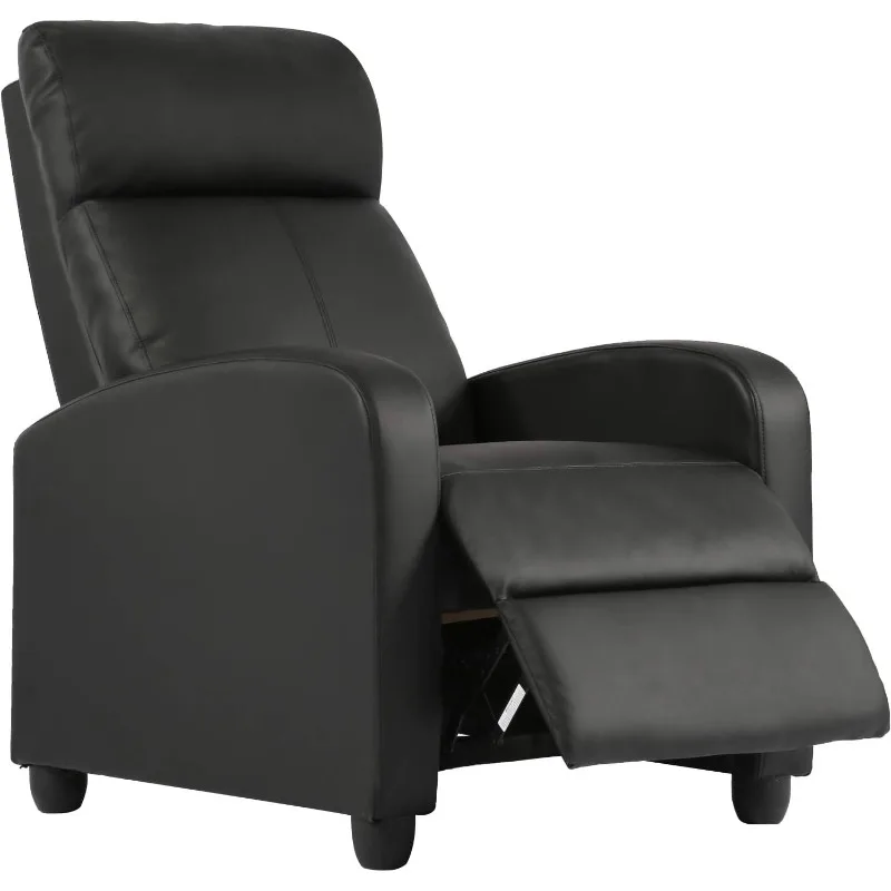 

Recliner Chair for Living Room Home Theater Seating Single Reclining Sofa Lounge with Padded Seat Backrest (Black)