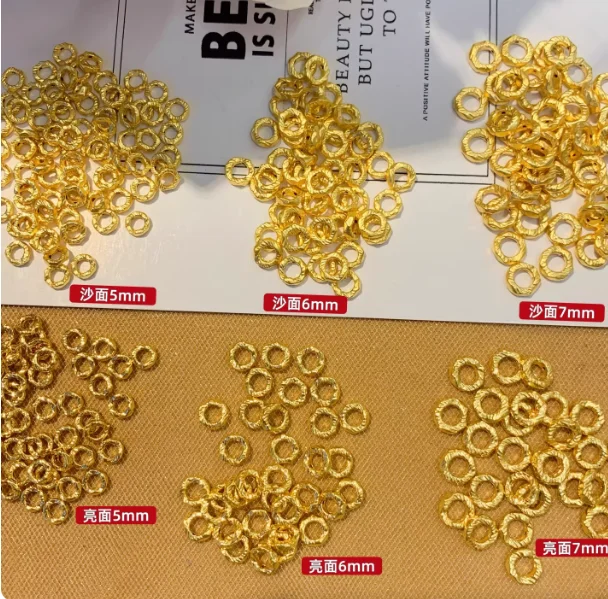 

24k pure gold spacers original gold stoppers for jewelry loose beads diy handstrings 5mm 6mm 7mm