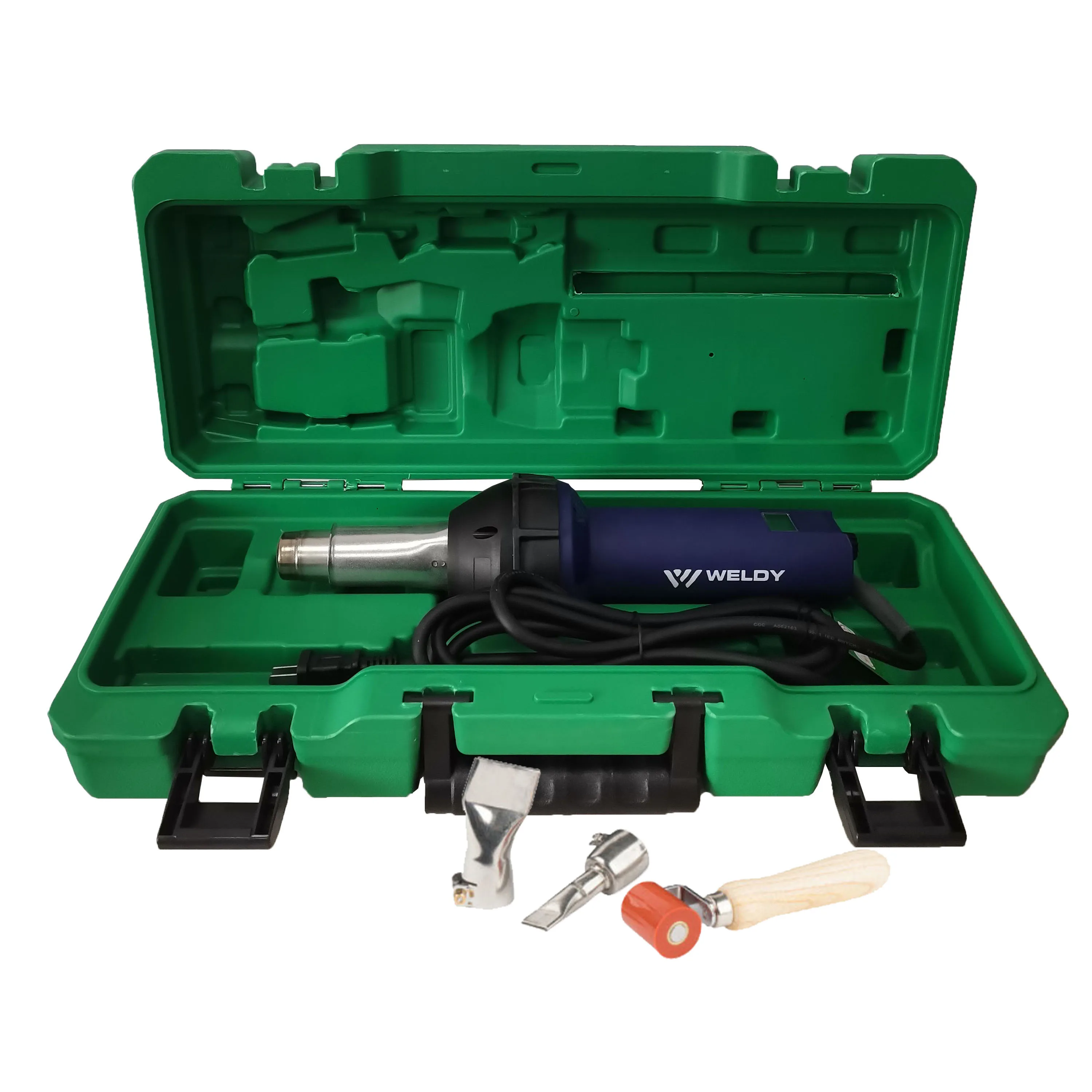 Weldy 1600W Digital Heat Gun Hot Air Blast Torch Energy HT1600D Plastic Overlap Welding Tool Pistol Welder PVC WeldingTool Kit