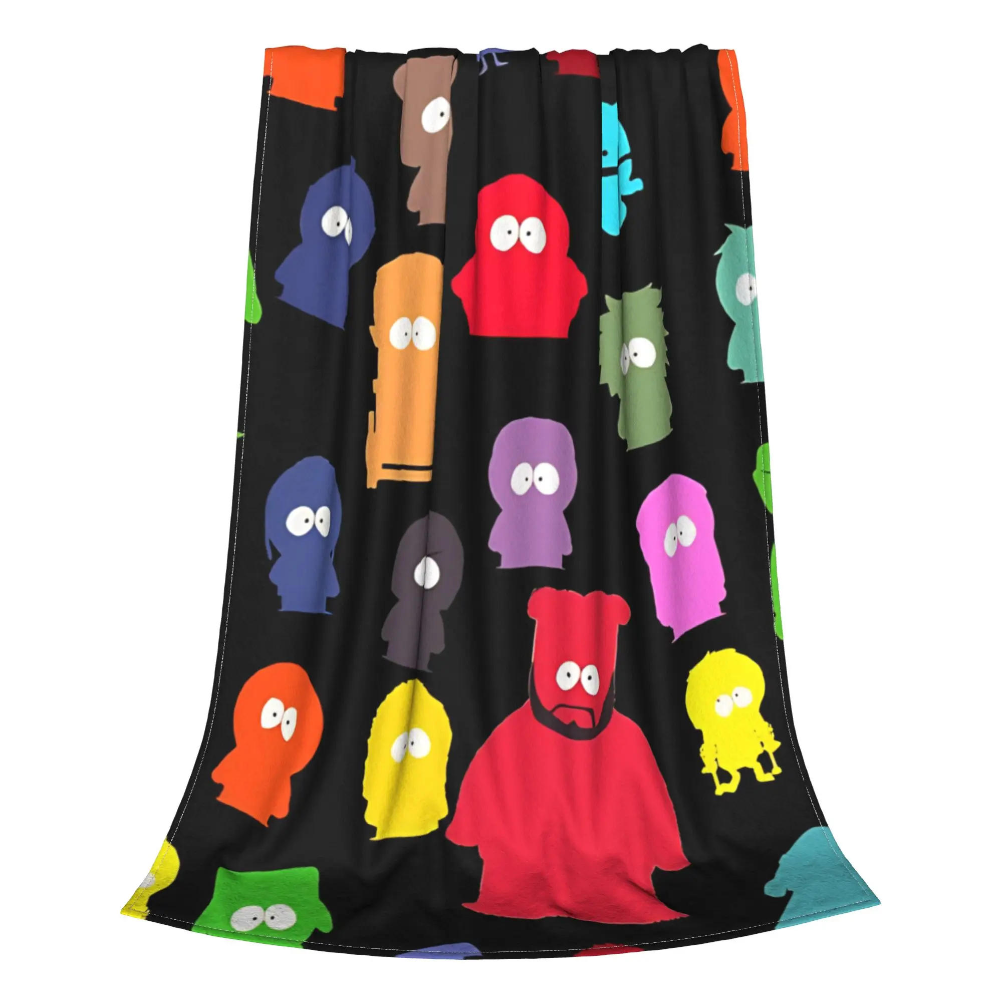 1PC Home Cutecore Bold Color Block Cartoon Art S-South Park Blanket Super Cosy Plush Home Living Room Sofa Halloween