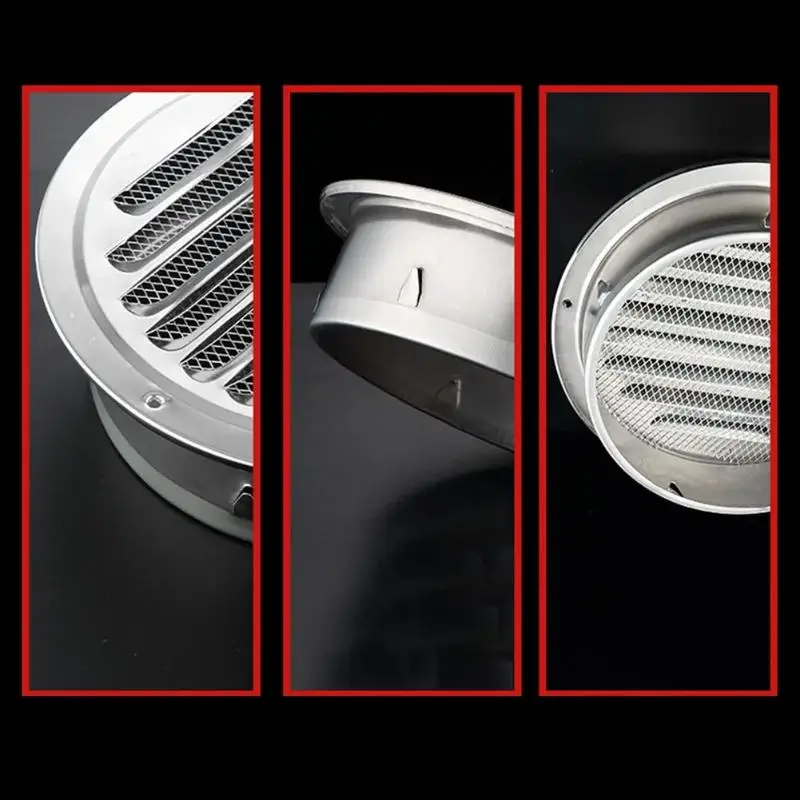 【TG16】2025 1Pc 70-300mm Round Steel Air Vent Grille Insect Protection Home Exterior Wall Ducting Ventilation Tools Exhaust Hoods