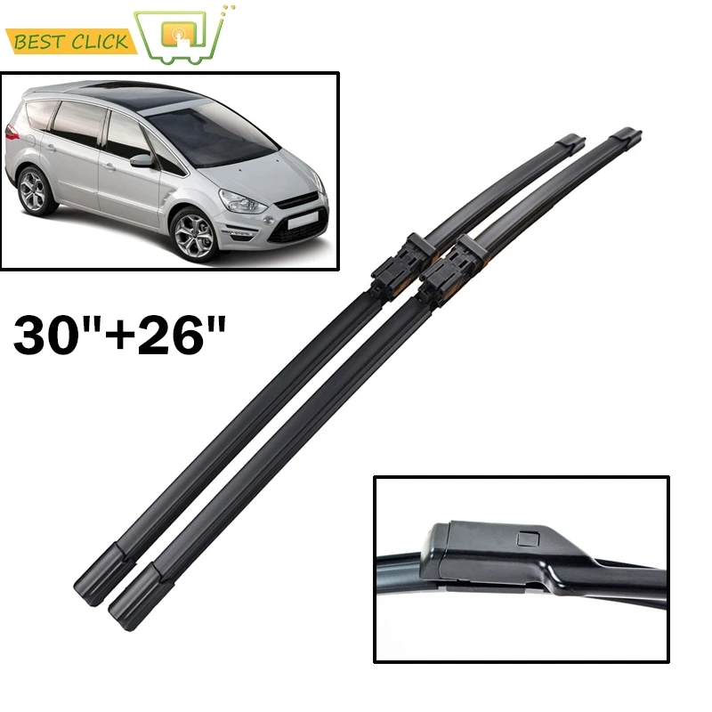 Car Windshield Windscreen Wiper Blades For Ford S-Max 2006 2007 2008 2009 2010 2011 2012 2013 2015 Front Window For Ford Galaxy