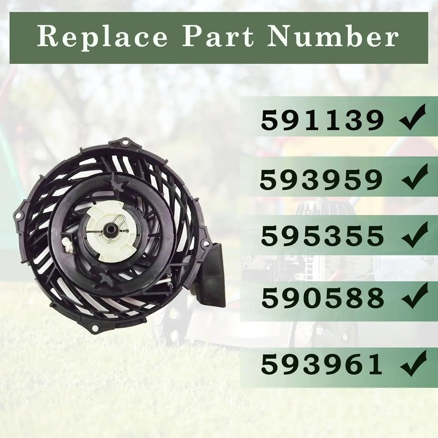 Briggs & Stratton 500E 140cc エンジン 591139 595355 新しいリコイル トラクション スターターの交換用