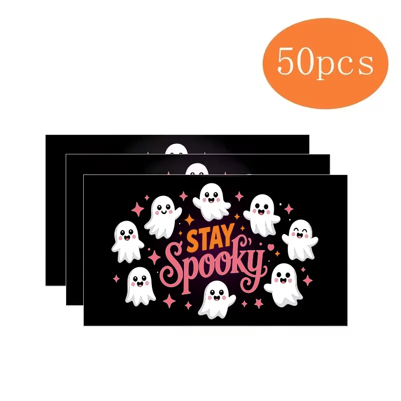 50/100pcs Halloween Ghost Invitation Cards Cute Ghosts Perfect for Kids' Requesting Sugar Cards Horror Party Theme Party