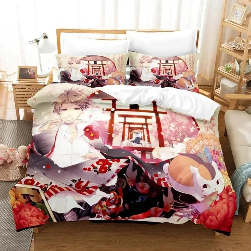 Anime Natsume Book of Friends Nyanko Bedding Set Bedroom Soft Modern Bedspreads Comefortable Duvet Cover Quilt Cover Pillowcase