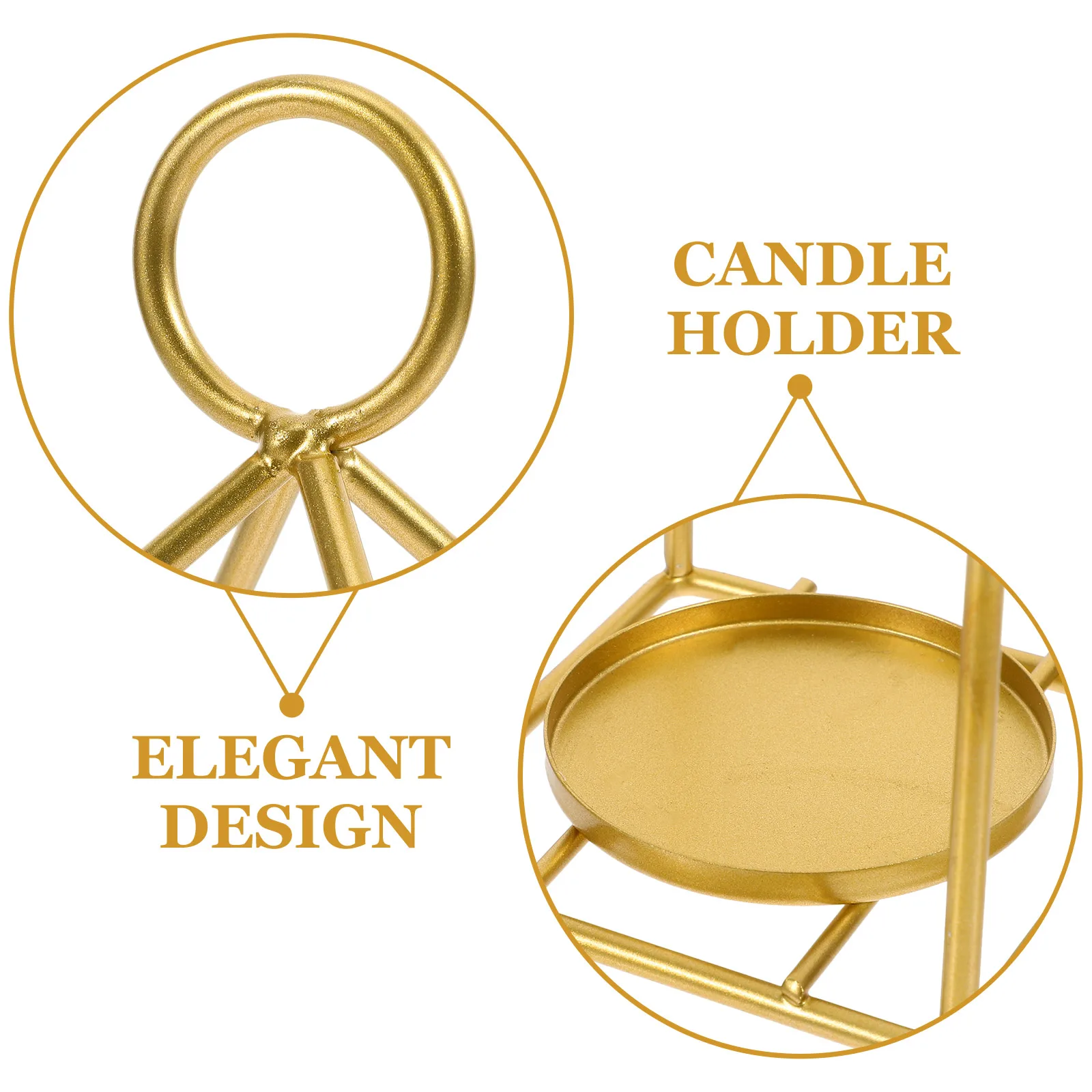 

2pcs Iron Art Stand Sturdy Retro Decorative Table Candlestick for Home Romantic Atmosphere Household Holders