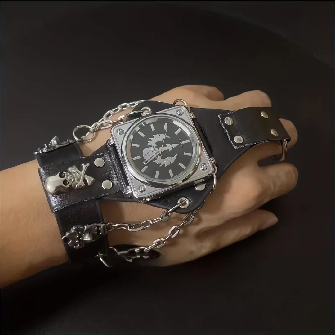 Halloween Steel Master Hip Hop Punk Skull Watch Creative Alternative Men\'s and Women\'s Watch Couple Watch Fashion Trend