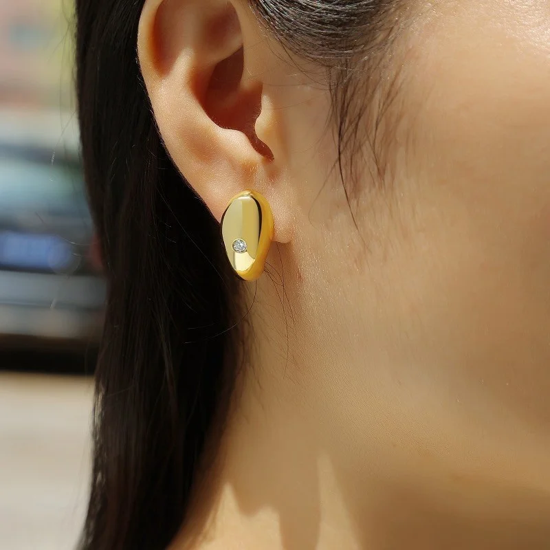 ZFSILVER Fashion Trendy Classic s925 Silver Color D Moissanite Arc Waterdrop Earring Charm Women Accessories Jewelry Gift E14762