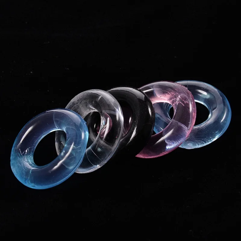 6pcs Men\'s Cock Ring Sets Sex Toys For Men Penile Ring Silicone Jelly Cockring Penis Lasting Ring Random Color Cock Sex Products