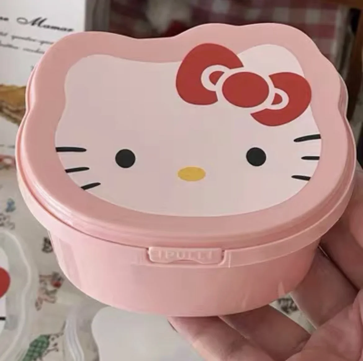 Kawaii Hello Kittys Storage Box Cute Girl Heart Cartoon Desktop Item Sorting Box with Cover Food Sealing Pack Box Gift