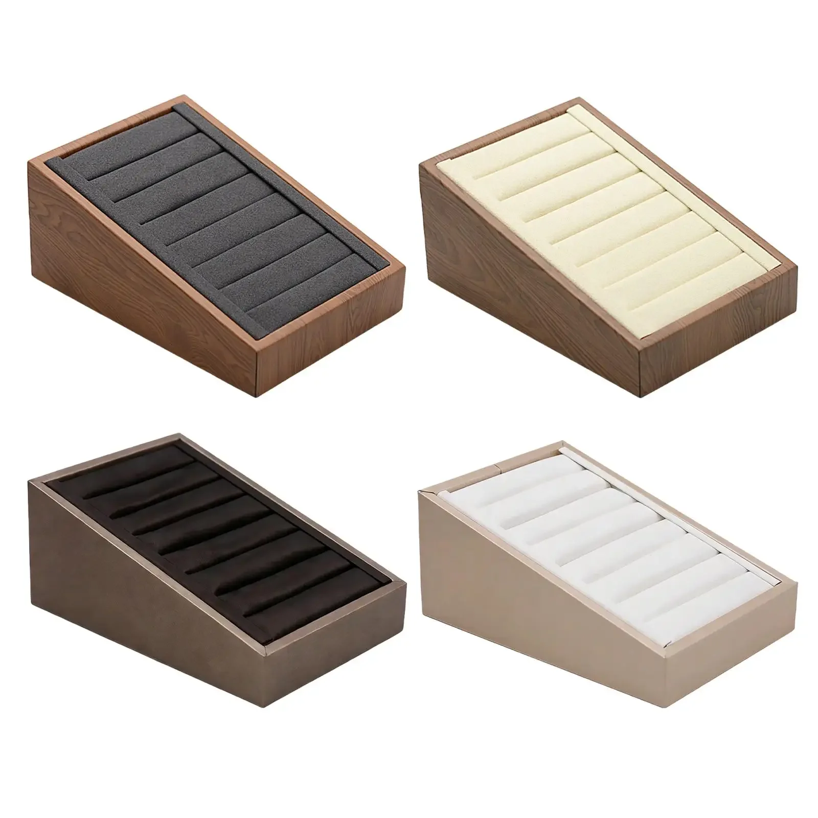 Jewelry Display Stand Leather Gifts Versatile 7 Slot Bracelet Display Rack Storage Case Ring Holder for Bracelets Girlfriend
