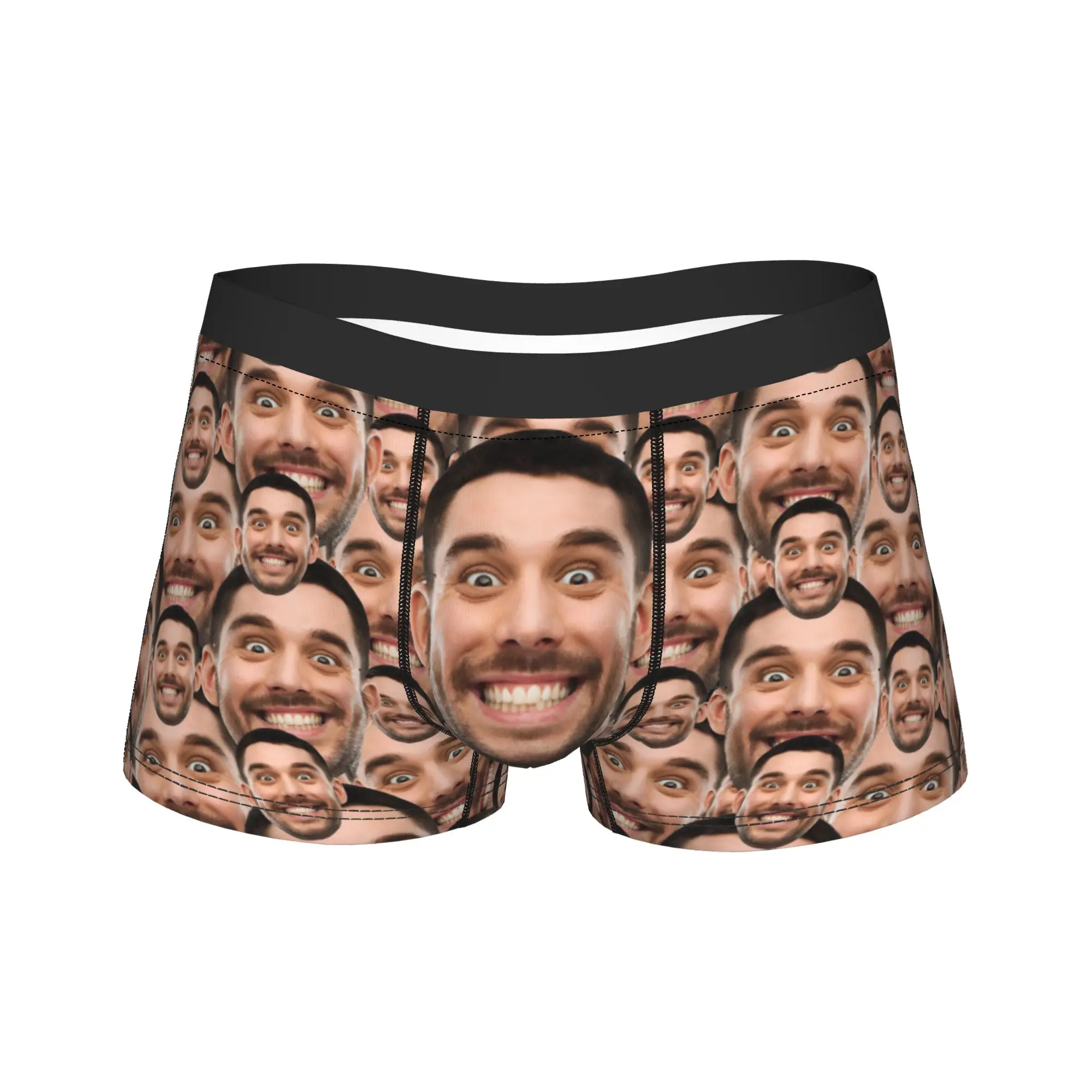 Custom Photo Underwear  Men's Underpants Design Breathable Trunk Trenky Shorts Briefs Big Size