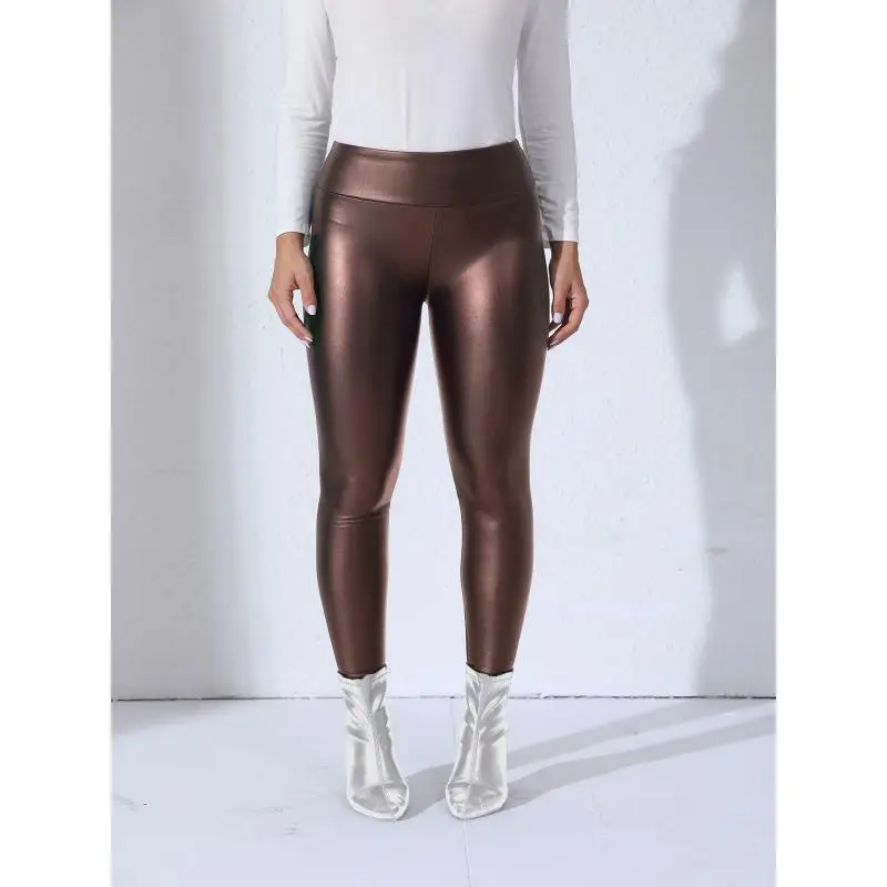 انفجارات جديدة بولي Pants السراويل في الهواء الطلق بنطلون صوف مبطن عالية الخصر طماق النساء اللون البني سليم صالح الفخذ مرونة شعبية #6